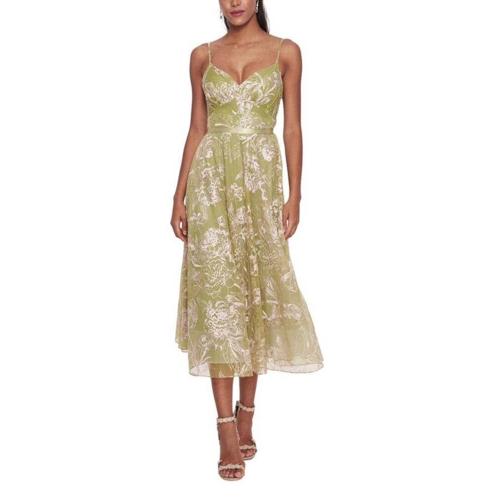 Marchesa Notte Womens Midi Dress